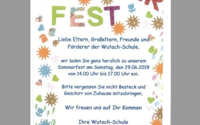 Sommerfest am Samstag 29. Juni